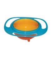 Take it for a spin-the spill-proof design of this innovative snack bowl makes it a must-have for kids and parents on the go. Round and round and round it goes and when it stops, no mess shows!