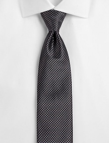 EXCLUSIVELY OURS. An essential element of sartorial style in fine, basketweave-patterned silk. SilkDry cleanMade in USA