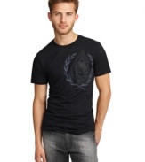 This Kenneth Cole New York tee has a cool graphic print and comfortable fit.