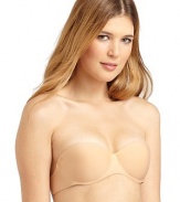 THE LOOKStrapless backless designAdhesive-lined cupsTHE MATERIALShell: Nylon/spandexAdhesive: siliconeCARE & ORIGINHand washImported