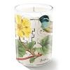 Petite candle is 3 high. 4 ounces. Approximate candle burn time is up to 15 hours.