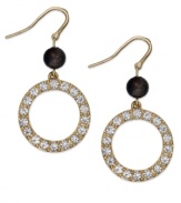 Circles sparkle in this pair of drop earrings from Alfani. Crafted from gold-tone mixed metal, the earrings are adorned with beads and glass crystal accents for a lustrous effect. Approximate drop: 2 inches.