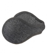 Stylish herringbone ear warmer provides three layers of protection to keep you warm, dry and comfortable on the coldest of winter days. A patented, behind-the-head design fits comfortably over ears and can be worn with hats, helmets and glasses. Collapses for easy storage.