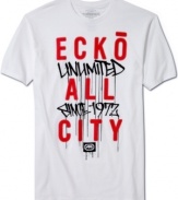 Put your mark on it. This graphic tee from Ecko Unltd has a truly streetwise look.