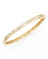 Channel-set cubic zirconia (4-1/2 ct. t.w.) lends a touch of sparkle to a classic style. B. Brilliant bangle set in 18k gold over sterling silver.