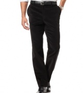 When you need a little extra polish, opt for the dressier look of these classic stretch corduroy pants from Alfani.