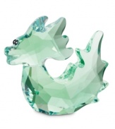 Inspired by a Chinese dragon symbolizing strength and luck, this emerald-green Swarovski crystal figurine is something to both treasure and give. With piercing jet-crystal eyes and dazzling faceted cuts.