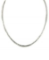 Cultivate style with endless sparkle. This CRISLU tennis necklace features round-cut cubic zirconia (24 ct. t.w.) set in sterling silver with a platinum finish. Approximate length: 16 inches + 2-inch extender.