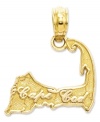 Show your love for the Cape! Sure to dazzle upon your chain, this intricately crafted charm is crafted of 14k gold and reads Cape Cod. Chain not included. Approximate drop length: 7/10 inch. Approximate drop width: 3/5 inch.