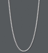 Put on the finishing touches. Necklace features a chic box link design crafted in 14k white gold. Approximate length: 30 inches.