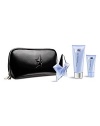 Fashion and fragrance are merged together in this delicious set. A 0.8 oz. refillable Angel star, 3.4 oz. Perfuming Body Lotion, and 1 oz. Perfuming Shower Gel are housed in a chic, textured leather-like pouch, embossed with the mysterious star and designed to hold intimate beauty products.