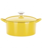 Classic good looks and outstanding performance put this covered dutch oven at the front of its class. Famed chef Mario Batali introduces the beauty of cast iron into your kitchen with a versatile addition that heats up fast, retains heat like a pro and eliminates hot spots that burn foods. The durable enameled finish requires no seasoning and is easy to clean-just pop in the dishwasher! Limited lifetime warranty.