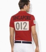 Celebrate the spirit of the 2012 Olympic Games with an iconic rugby shirt in breathable cotton mesh, finished with bold country details and Ralph Lauren's signature Big Pony.