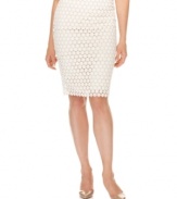 Charter Club's pencil skirt was designed with spring in mind, featuring an all-cotton construction and beautiful flower-like lace overlay.