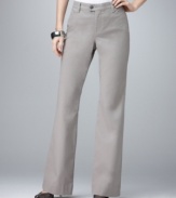 A tab front and flattering bootcut leg make these Style&co. twill pants a must-have. The comfort waistband features extra elastic stretch for a comfortable fit.