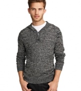 Cozy and cool, this hooded sweater by Kenneth Cole New York is sure to be a winter favorite.