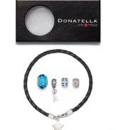 Give your Donatella charm collection a stylish start. This beautiful starter kit features a 7-1/2-inch leather bracelet with four charms in Murano glass, sterling silver and beautiful blue enamel. Comes in a convenient box for easy gifting. Donatella is a playful collection of charm bracelets and necklaces that can be personalized to suit your style! Available exclusively at Macy's.