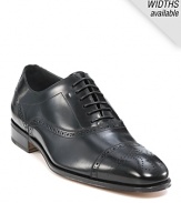 Cap toe wing tip in luxurious Italian leather.