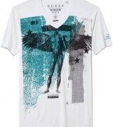 Give your look an edge with the contemporary style of this Sacred Heart t-shirt from Guess.