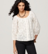 Lucky Brand Jeans' lace top will add a touch of vintage charm to your ensemble, whether you wear it with dark denim or a pretty printed skirt.