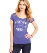 It's tee time! This laid-back style from Tommy Girl totally charms with its cute print and cap sleeves.