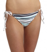 THE LOOKTwo-tone brushstroke wave patternElastic waist and leg openingsSide ties with O-ringsTHE MATERIAL80% nylon/20% spandexCARE & ORIGINHand washMade in USA of imported fabricPlease note: Bikini top sold separately. 