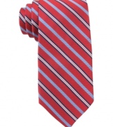 Keep it sleek in this striped tie from Tommy Hilfiger.