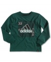 Your little boy is an all-star player in this long sleeve t-shirt by adidas.