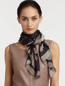 A feminine, yet restrained floral print in luxurious silk. SilkAbout 26 X 71Dry cleanMade in Italy