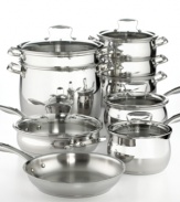 Good looking. Great cooking. Belgique cookware is known for its elegant bell-shaped styling and quality construction, featuring durable stainless steel bodies and aluminum disk core induction bases for fast, even heating on virtually any cooktop. Limited lifetime warranty.