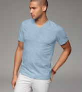 Add some versatility to your look with this basic V neck T shirt from INC International Concepts, designed in slub cotton that's even softer than it looks.