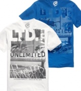 The city streets get the graphic treatment on this cool T shirt from Ecko Unltd.