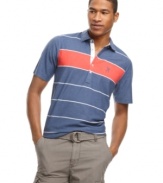 By wearing this hip polo from Marc Ecko Cut & Sew you will show off your style stripes.