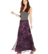 A colorful abstract animal print adds wild style to this MM Couture maxi skirt -- perfect for adding a pop of pattern to your summer wardrobe!