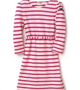 Juicy Couture Girls' Stripe French Terry Boat Neck Dress - Sizes 2-6