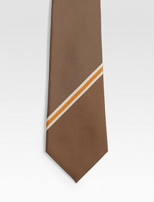 A wardrobe essential in silk made elegant with a diagonal stripe.SilkDry cleanMade in Italy