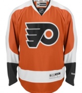 Feel like you are on the ice even when you're on the couch with this Philadelphia Flyers jersey from Reebok.