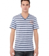 Stripe it up. With a cool, casual look, this t shirt from Buffalo David Bitton instantly updates your weekend look.