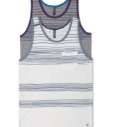 This Univibe tank is stretchy for comfort and striped for style.