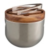 Nothing helps break the ice like Neil Cohen's Ice Bucket, a welcome new addition to our Mikko line. An intriguing marriage of acacia wood and signature Nambé 18/10 stainless steel, the inner steel bucket is handsomely ringed by a wood that strides the outer steel of the bucket.