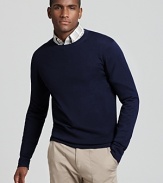 Channel classic sophistication in a cotton-cashmere-blend crew neck sweater from Theory.