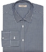 A masterful take on the classic gingham shirt, produced in superior cotton for comfort and fashioned in a contemporary fit for modern appeal.