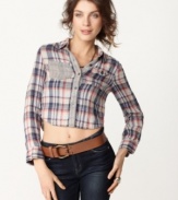 In a street-smart cropped style, this Free People plaid shirt goes from country-cool to city-chic!