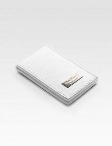 Magnetic money clip in pebbled calf leather. 1½W X 2¾H Made in Italy