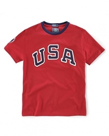 This sporty tee celebrates Team USA's participation in the 2012 Olympics sporty tee with USA Olympic Team screenprinted on soft, breathable cotton.