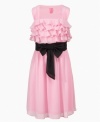 Her beauty will really pop in this pretty pink dress from Hype that has a contrasting bow to make sure she stands out.