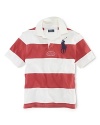 A classic short-sleeved striped cotton rugby for preppy, in-the-game style.