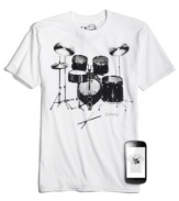 Give your basics a whole new beat-this Zapparel tee comes to life thanks to the latest technology. Simply download the Zappar app for your iPhone or Android and select the Zapparel icon to locate your shirt. Once you find it, tap the Zap button and point your phone at your shirt. Its cutting-edge graphic will come to life with explosive, multidimensional detail.