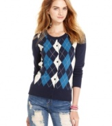 Awesome in argyle! This cute cardi from Tommy Girl is perfect for a polished preppy look!