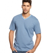 Club Room's v-neck t-shirt never look better than with a dose of stylish stripes.